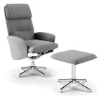 Belding Faux Leather Recliner Chair With Footstool