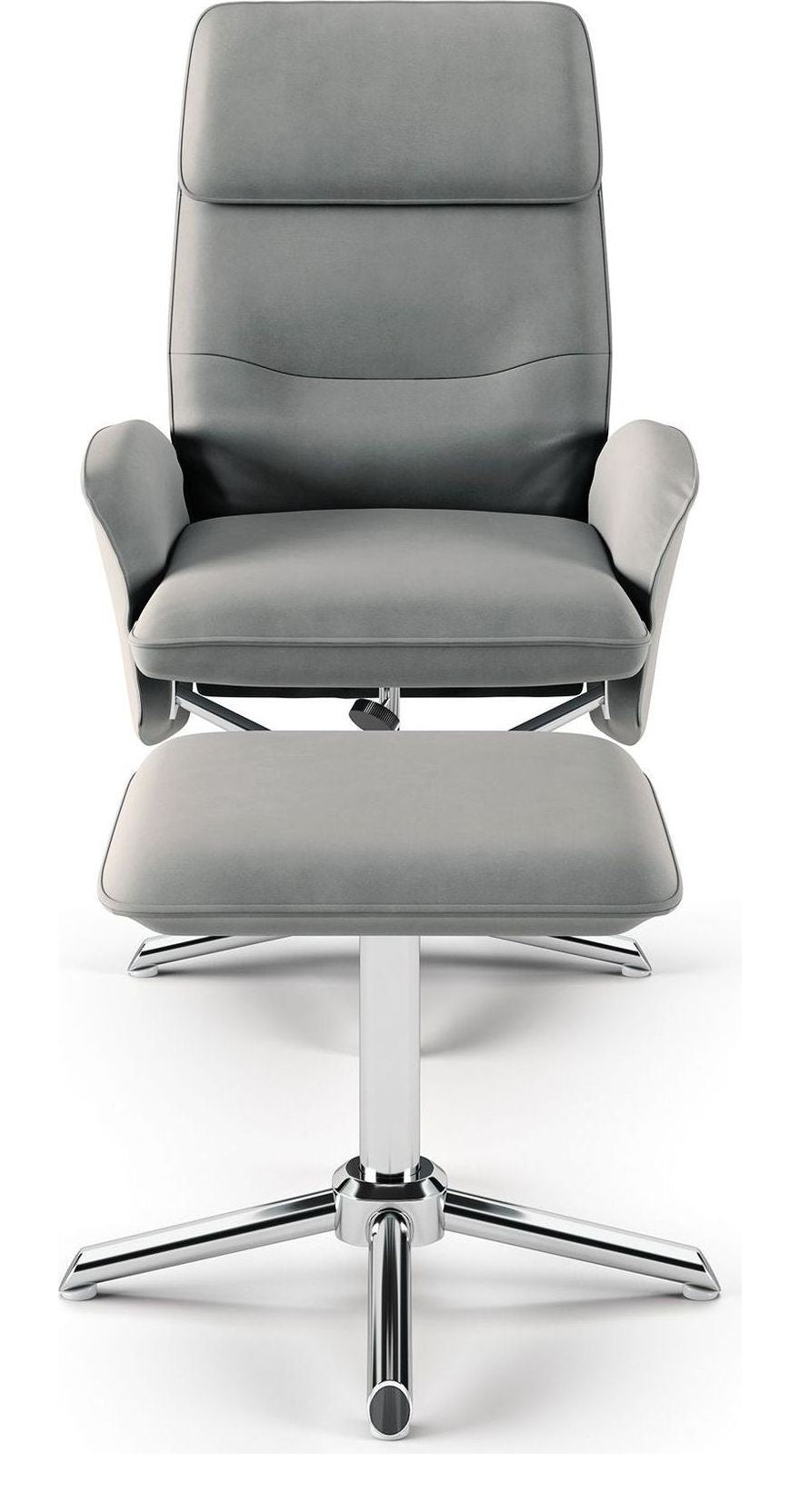 Belding Faux Leather Recliner Chair With Footstool, view 3