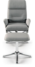 Belding Faux Leather Recliner Chair With Footstool, view 3