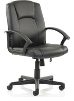 Bella Medium Back Leather Executive Chair, black leather