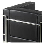 Belmont Cubed Leather Reception Chair in black, one seater, view 3