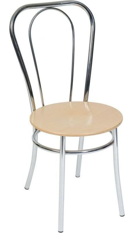 Bistro Deluxe Chair in chrome and beech