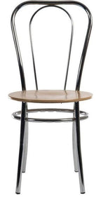 Bistro Deluxe Chair in chrome and beech, view 2