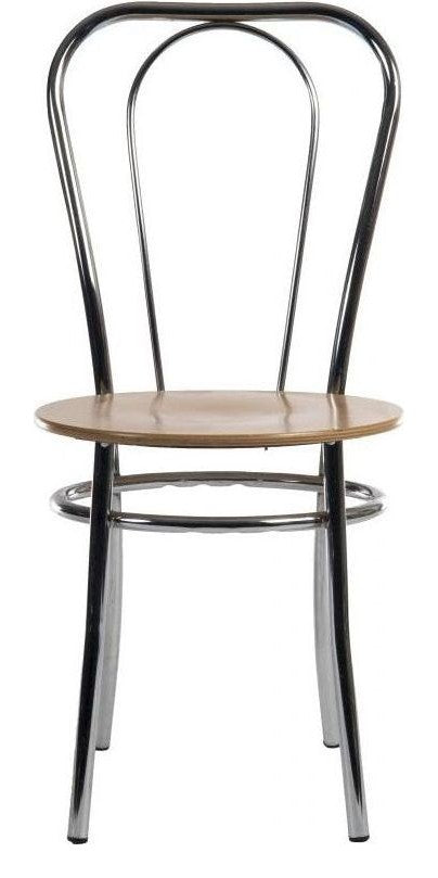 Bistro Deluxe Chair in chrome and beech, view 2
