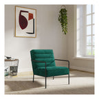 Bookham Velvet Accent Chair in Green, view 2