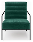 Bookham Velvet Accent Chair in Green, view 3