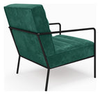 Bookham Velvet Accent Chair in Green, view 4