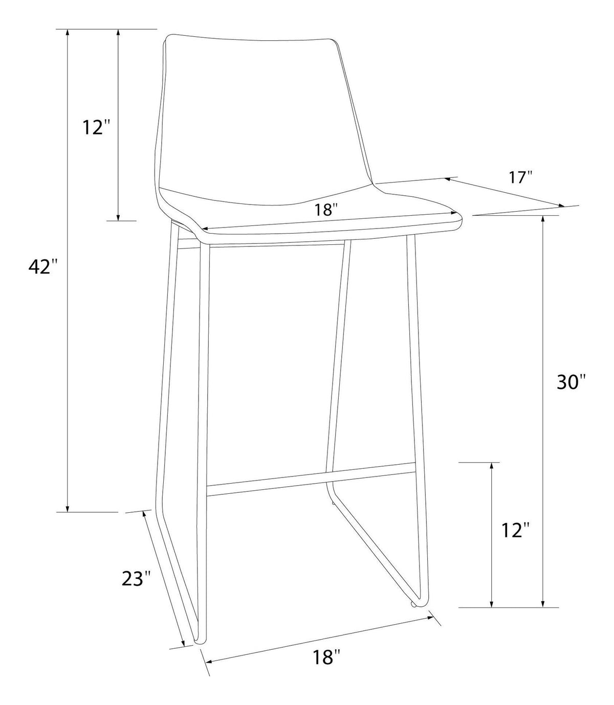 Bowden Upholstered Molded Barstool, view 5