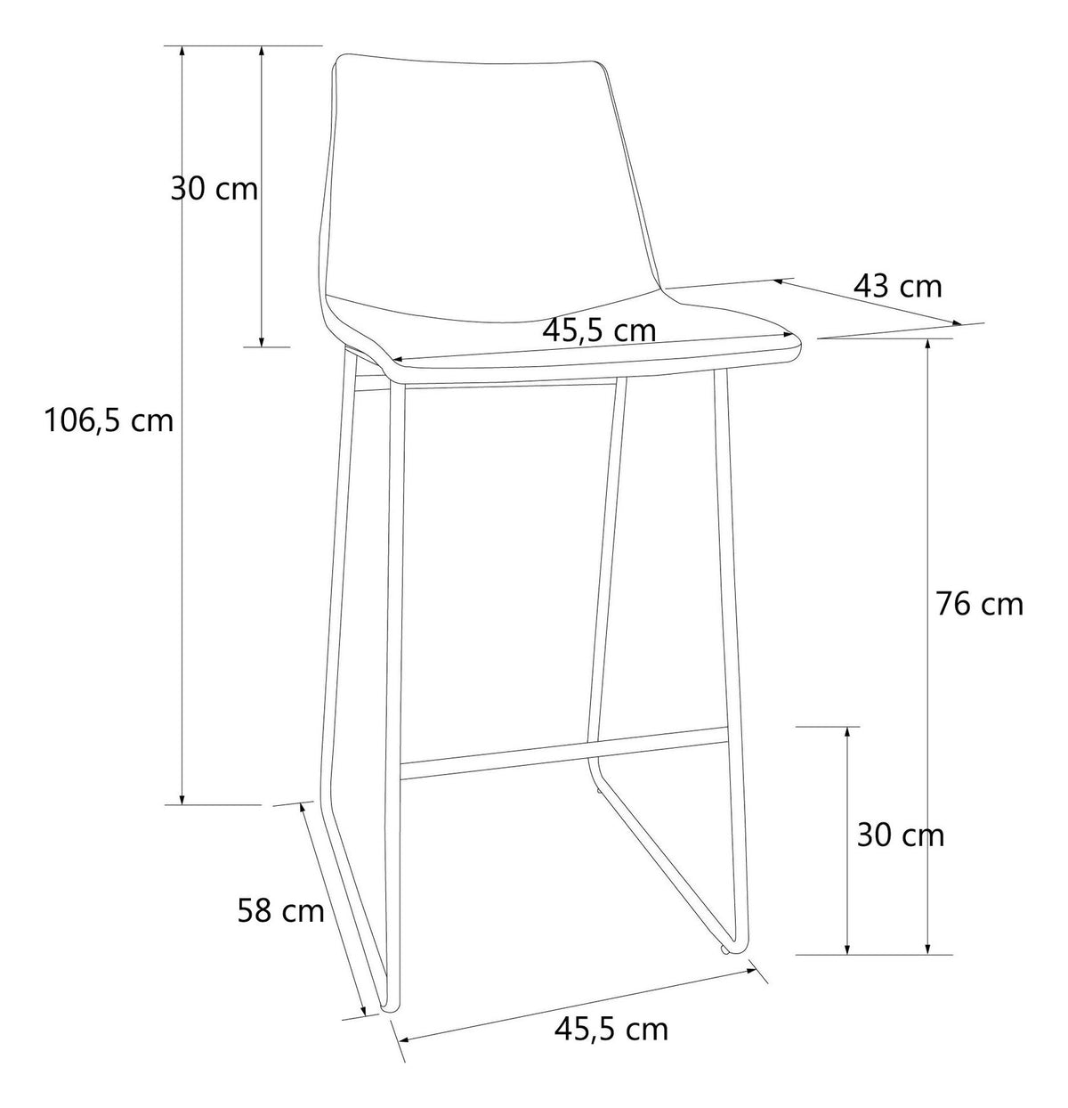 Bowden Upholstered Molded Barstool, view 7
