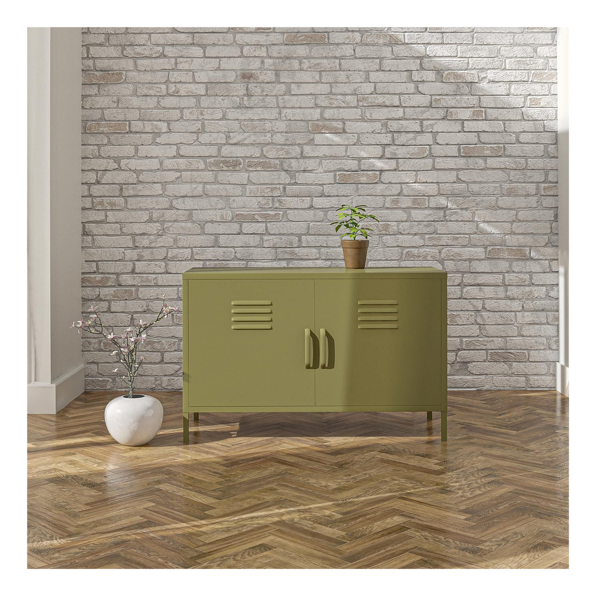 Bradford 2 Door Metal Accent Cabinet, view 10