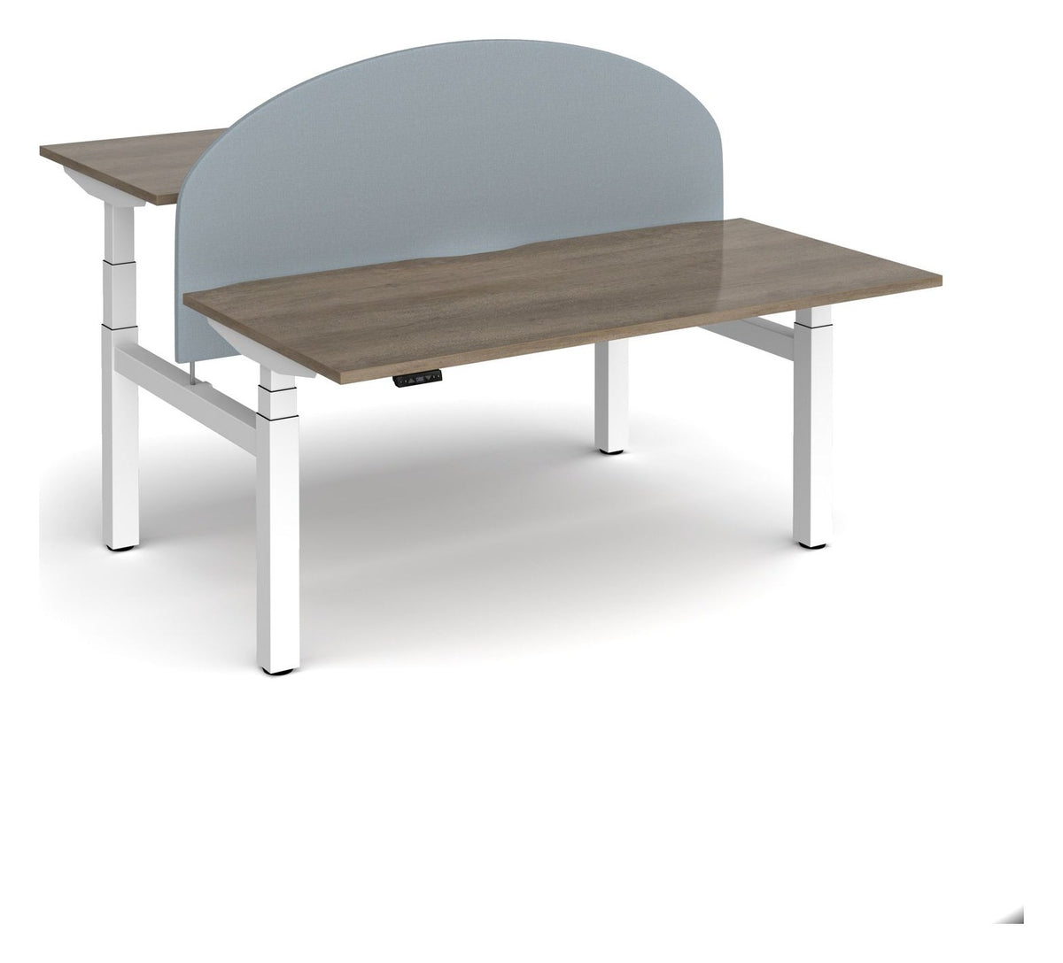 Bravo Elev8 Vibe Curved Back to Back Screen, fitted to a desk