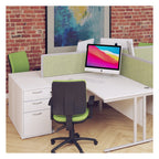 Bravo Maestro 25 Cantilever Ergonomic Corner Desk with Desk High Pedestal, in an office