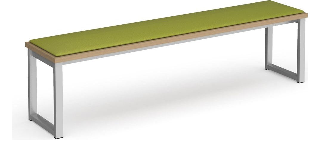 Bravo Otto Upholstered Bench Silver Frame