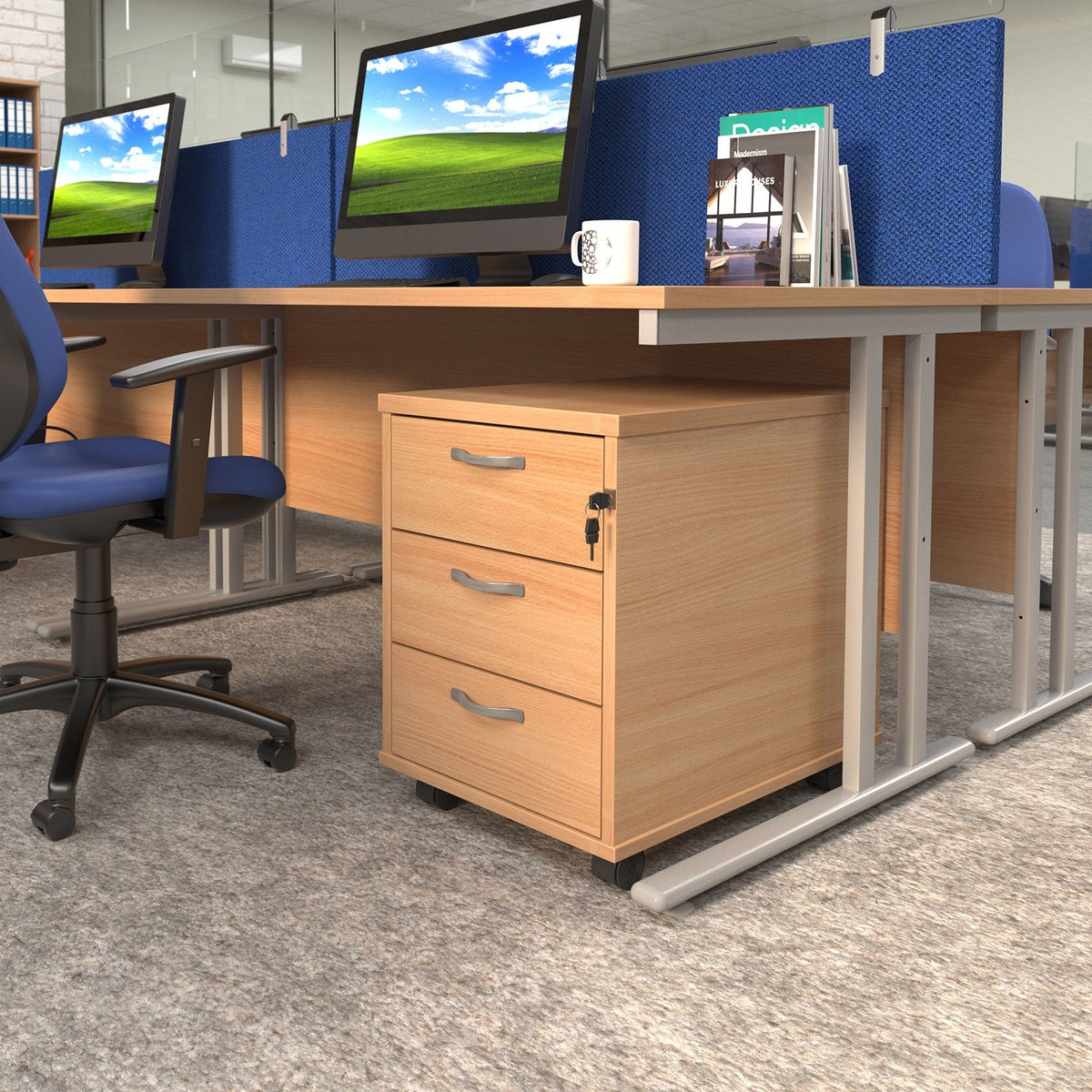Bravo Universal Mobile Pedestal 3 Drawer