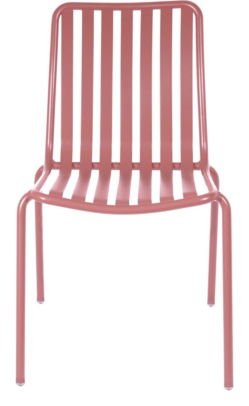 Breeze Aluminium Side Chair in brick dust another view