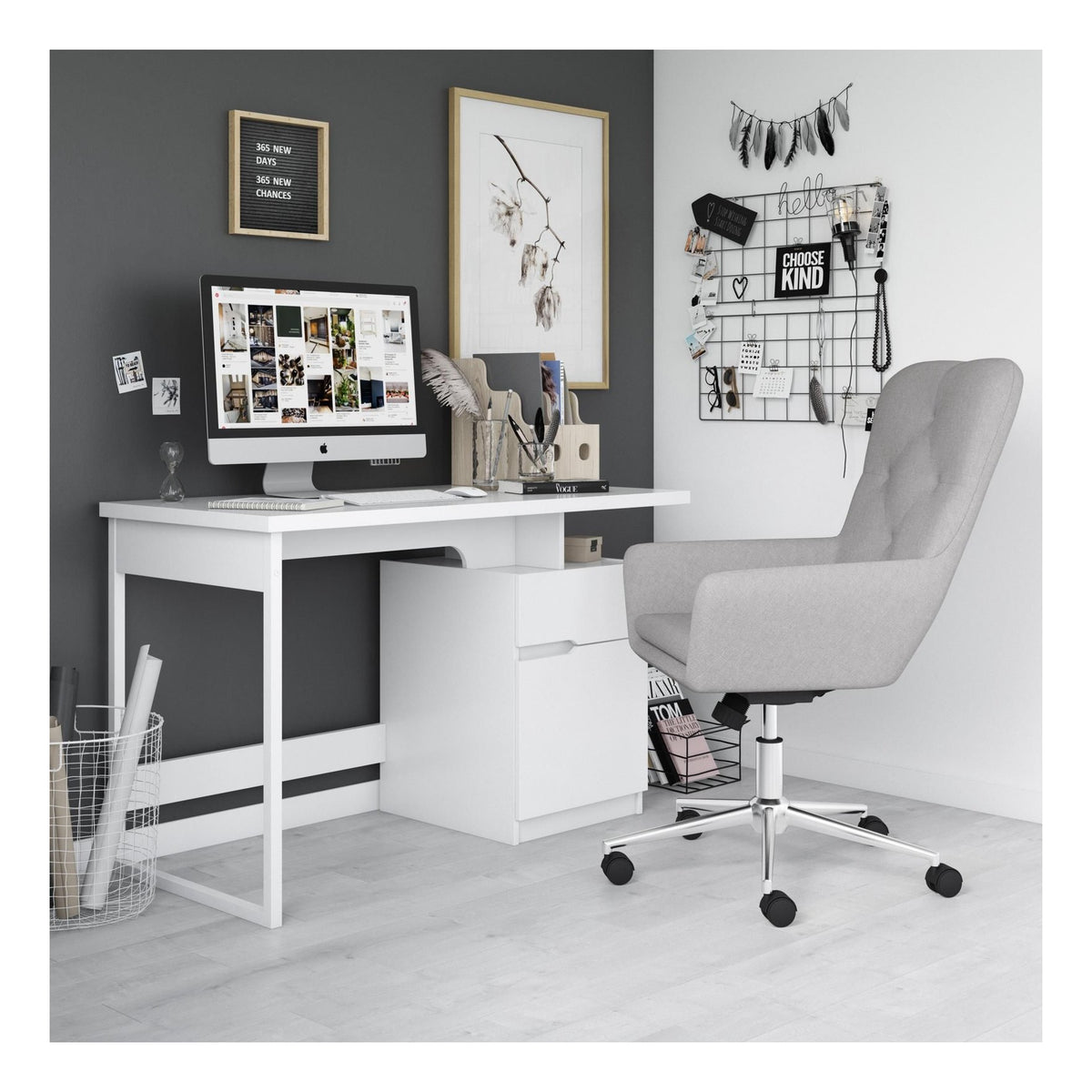 Bridport Office Desk With Cabinet, view 4