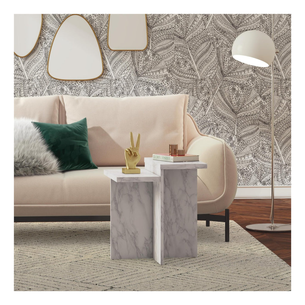 Brielle Accent Table Faux Marble, view 19