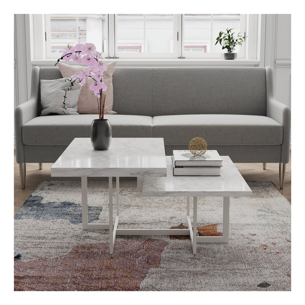 Brielle Coffee Table Faux Marble, view 4