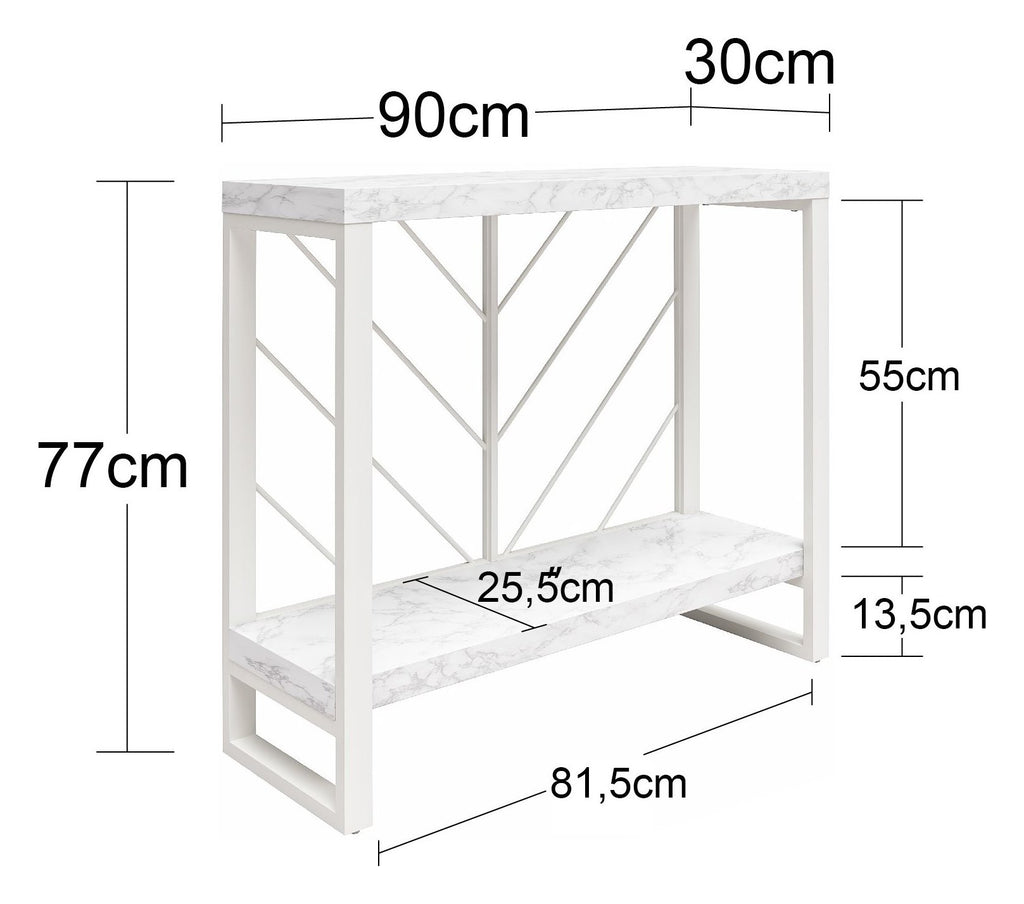 Brielle Console Table Faux Marble, view 2