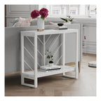 Brielle Console Table Faux Marble, view 3