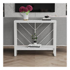 Brielle Console Table Faux Marble, view 4