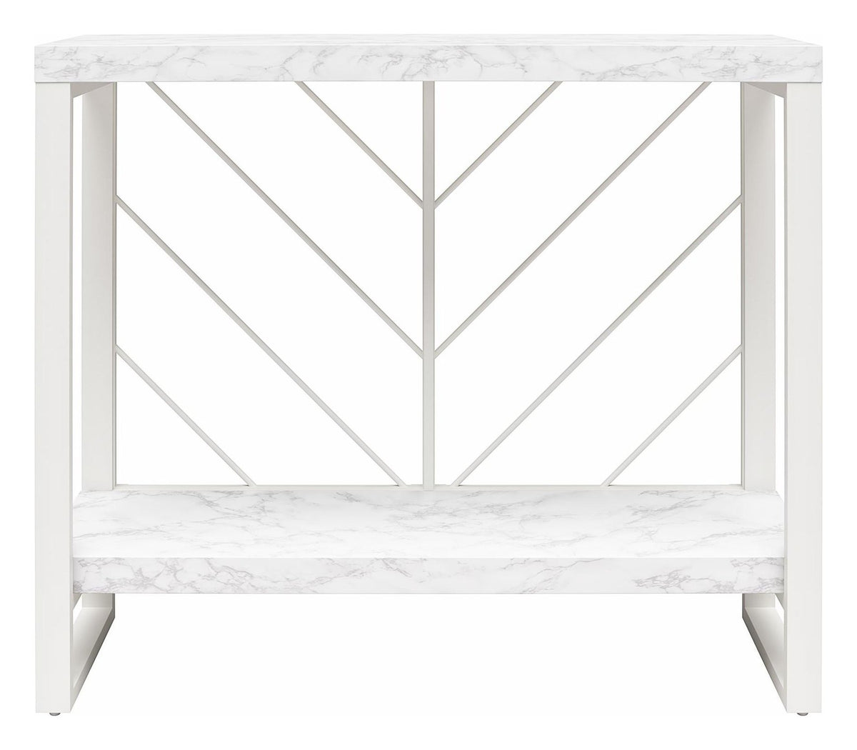 Brielle Console Table Faux Marble, view 5