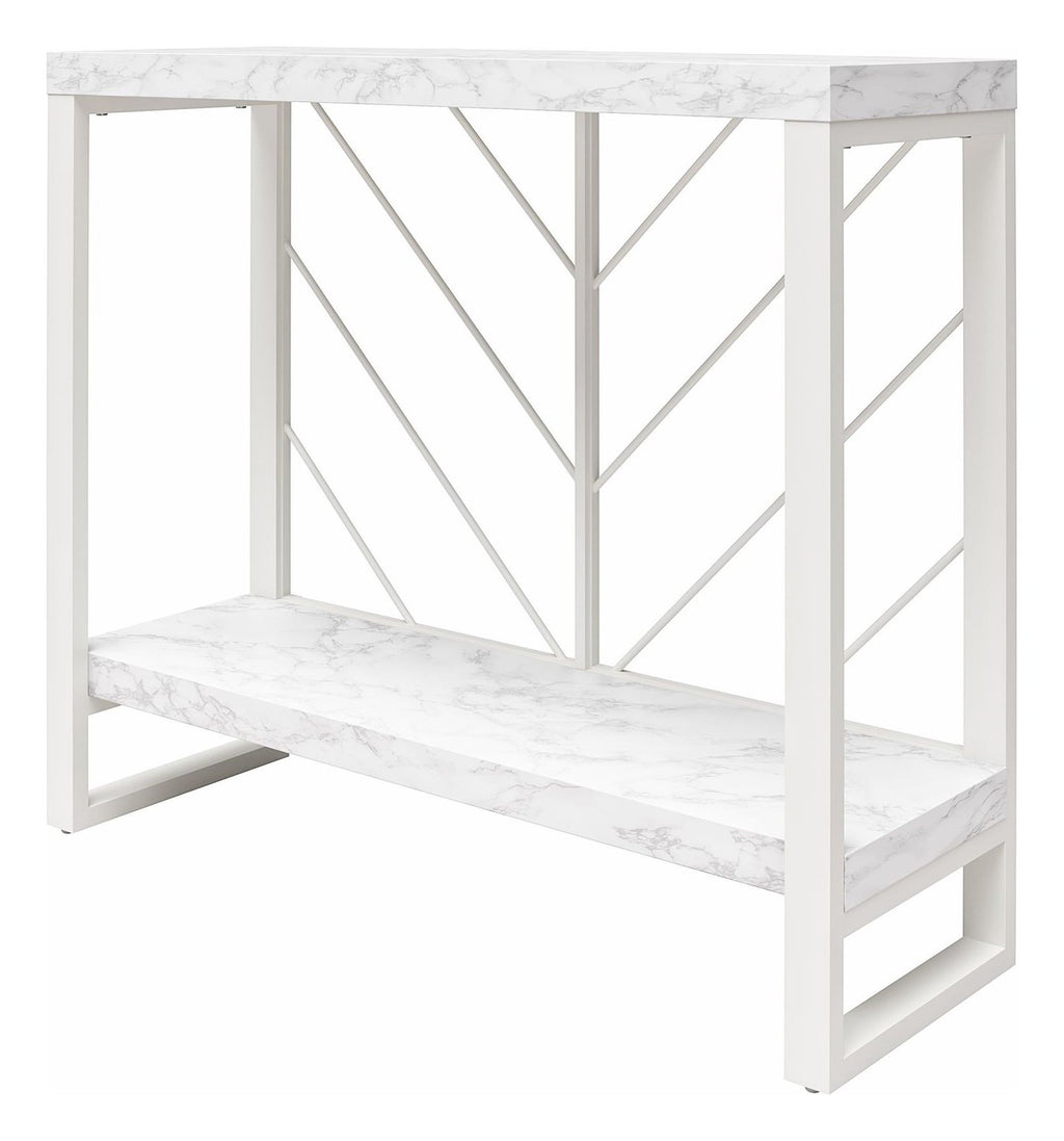 Brielle Console Table Faux Marble, view 6