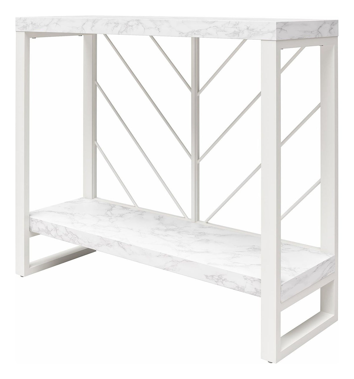 Brielle Console Table Faux Marble, view 6