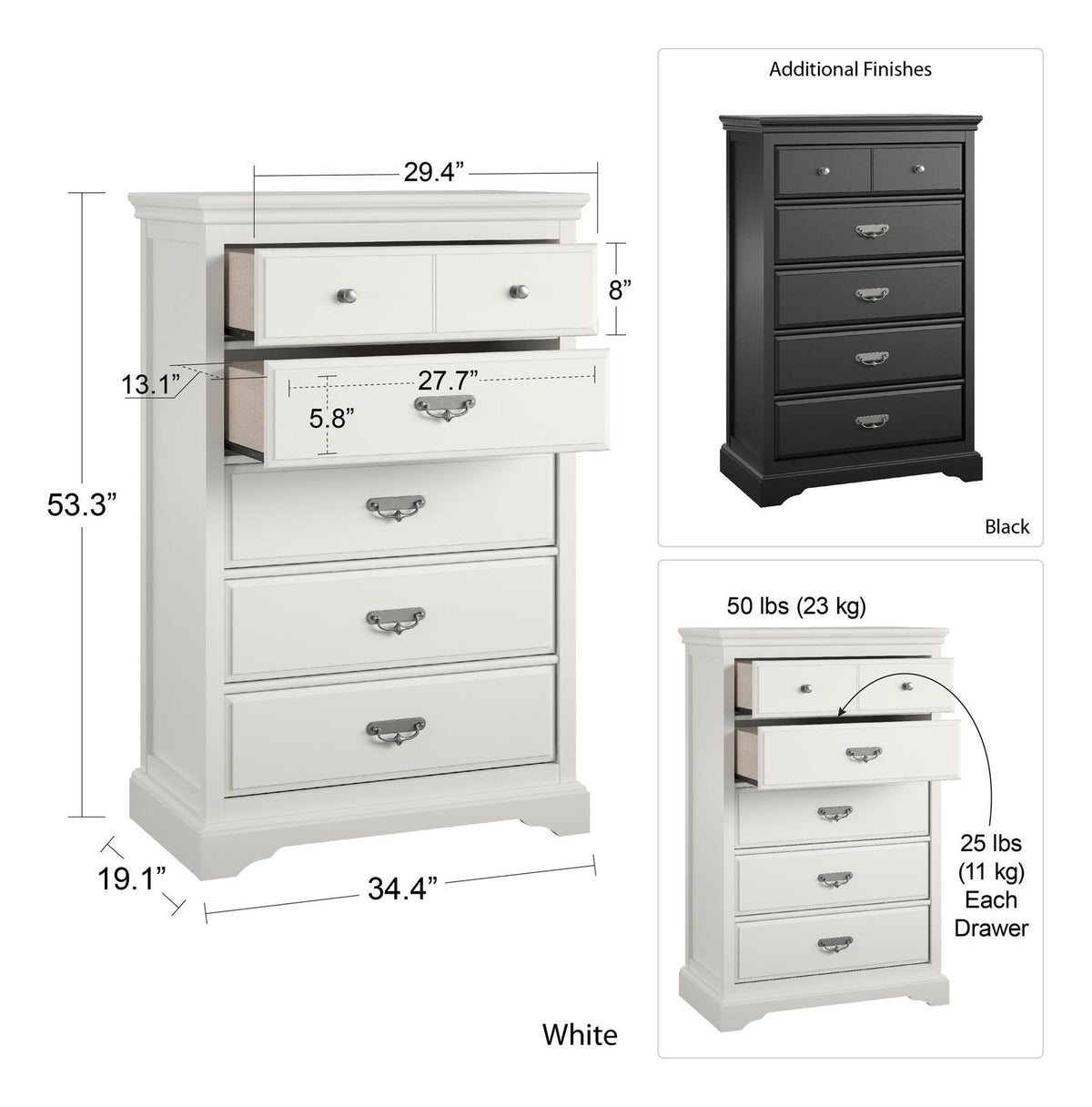 Bristol Dresser, 5 Drawers, view 4