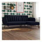 Brittany Sectional Sofa Bed Wooden Legs Linen, view 10