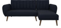 Brittany Sectional Sofa Bed Wooden Legs Linen, view 2