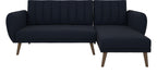Brittany Sectional Sofa Bed Wooden Legs Linen, view 2