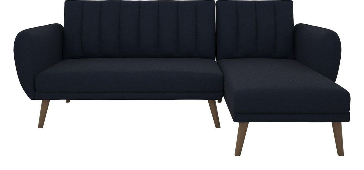 Brittany Sectional Sofa Bed Wooden Legs Linen, view 2