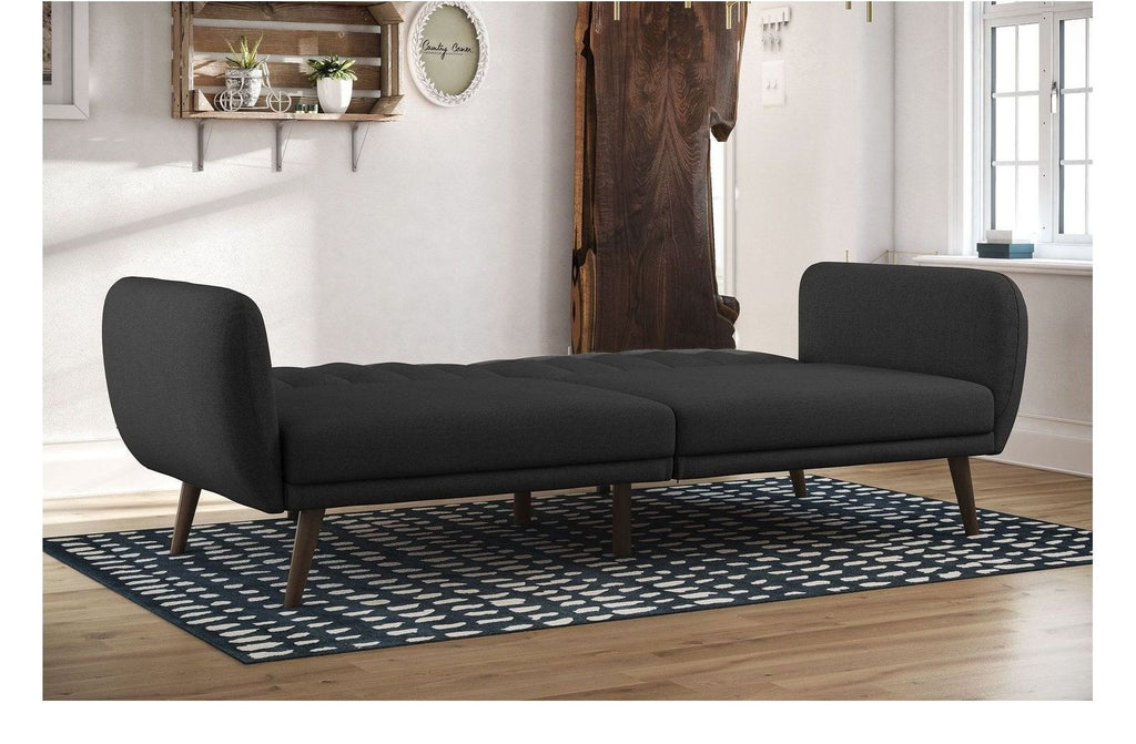 Brittany Sectional Sofa Bed Wooden Legs Linen, view 3