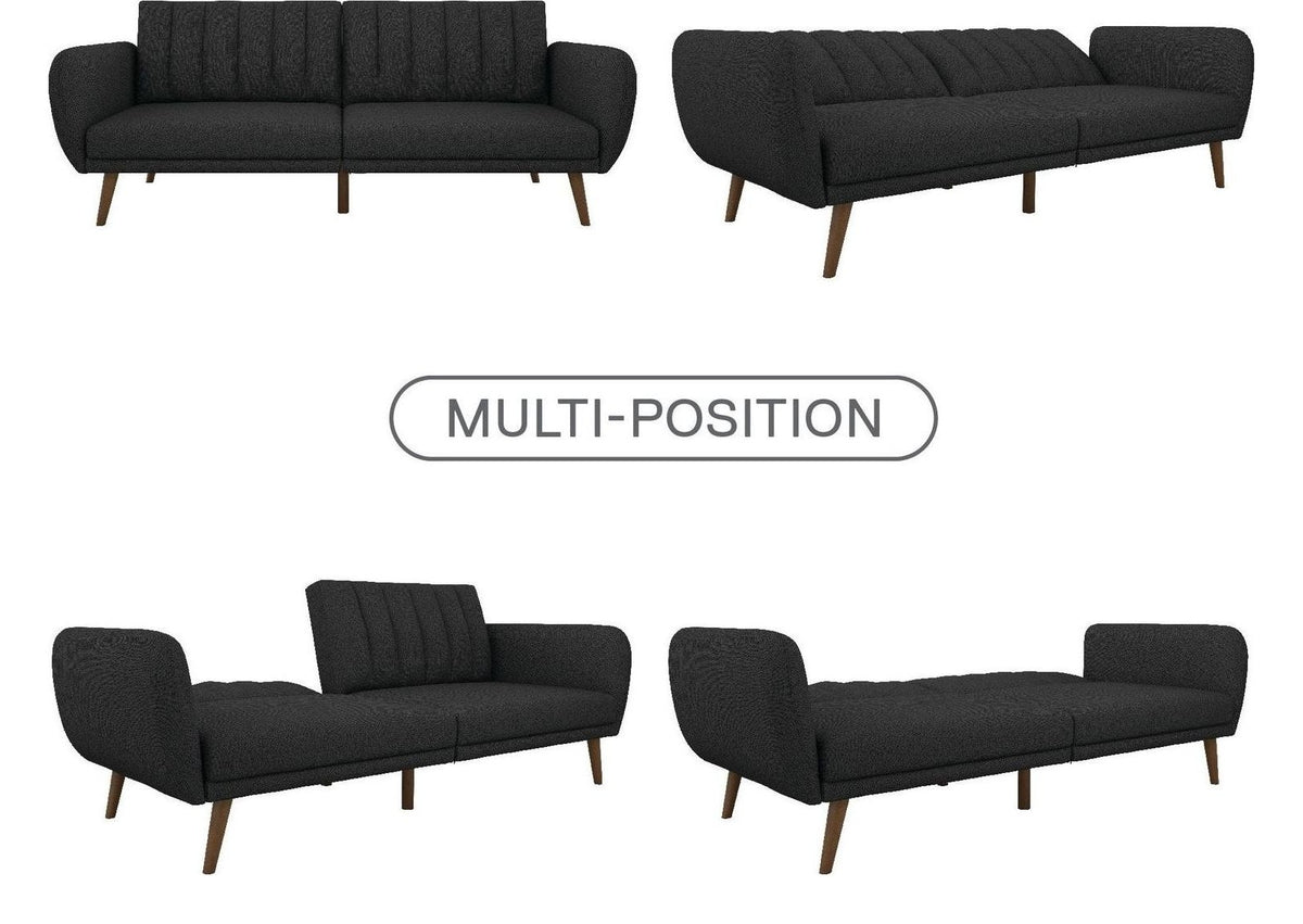 Brittany Sectional Sofa Bed Wooden Legs Linen, view 4