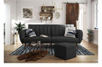 Brittany Sectional Sofa Bed Wooden Legs Linen, view 6