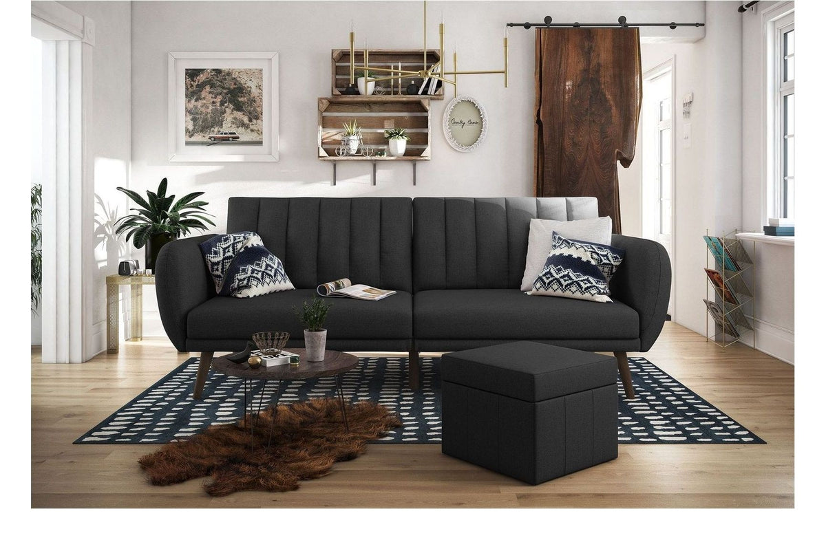 Brittany Sectional Sofa Bed Wooden Legs Linen, view 6