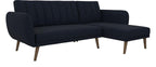 Brittany Sectional Sofa Bed Wooden Legs Linen, view 7