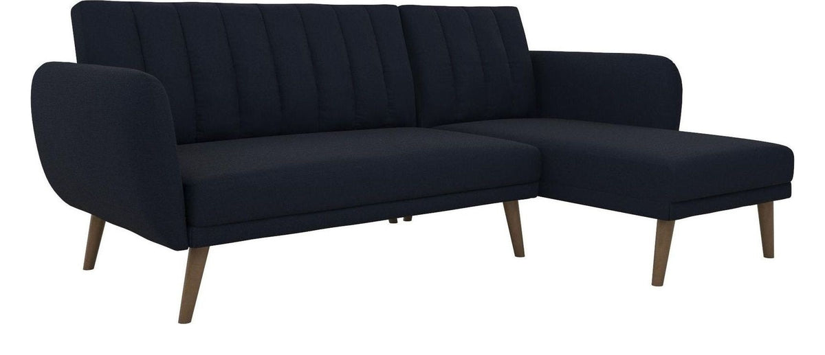 Brittany Sectional Sofa Bed Wooden Legs Linen, view 7