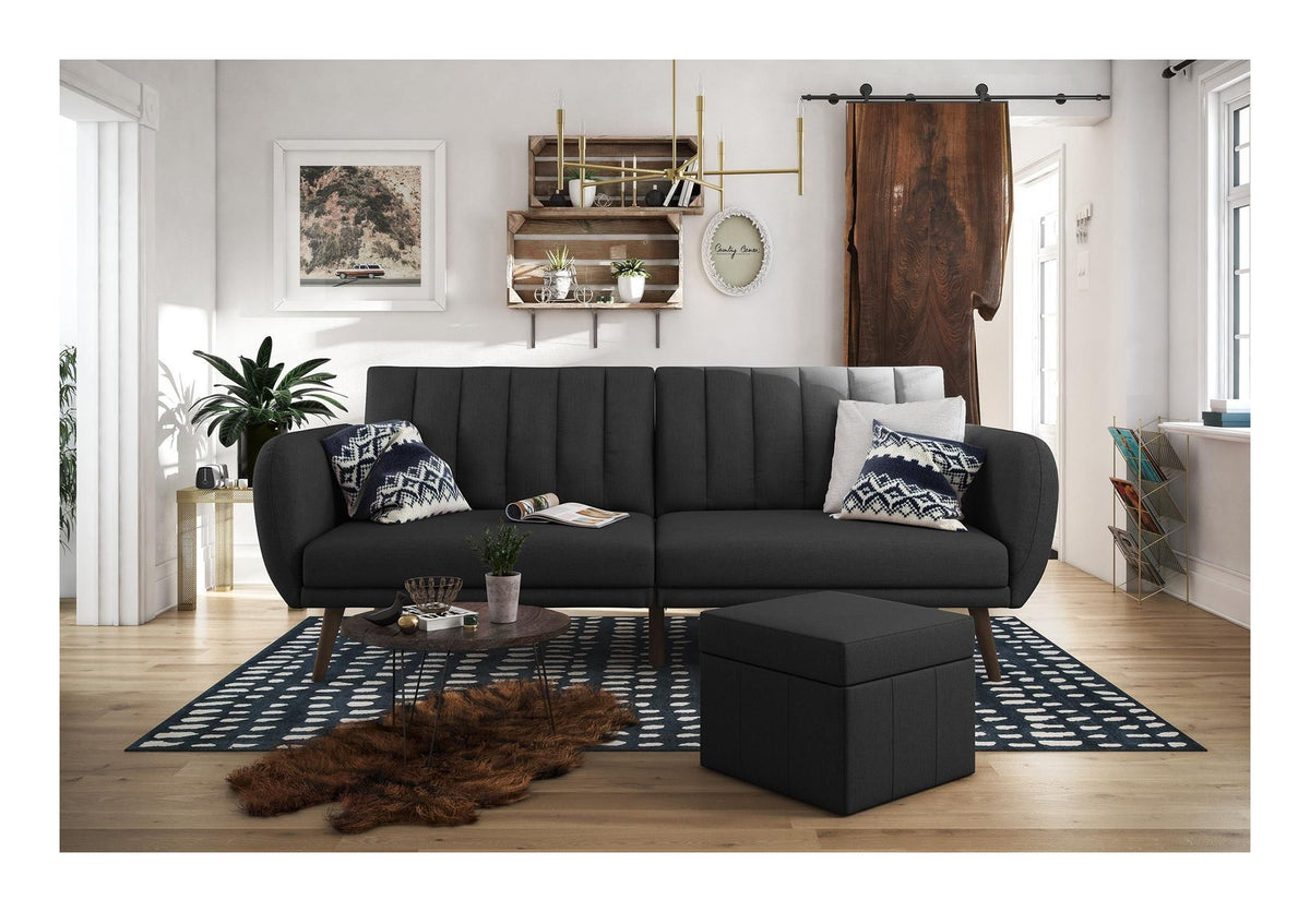 Brittany Sofa Bed Wooden Legs Linen, view 11