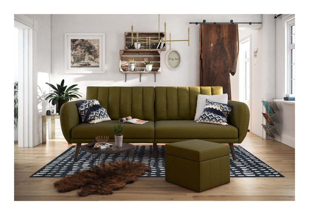 Brittany Sofa Bed Wooden Legs Linen, view 15