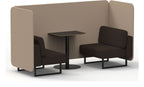 Brixworth bench booth, 2 seater, synergy affix, wed seats, black table