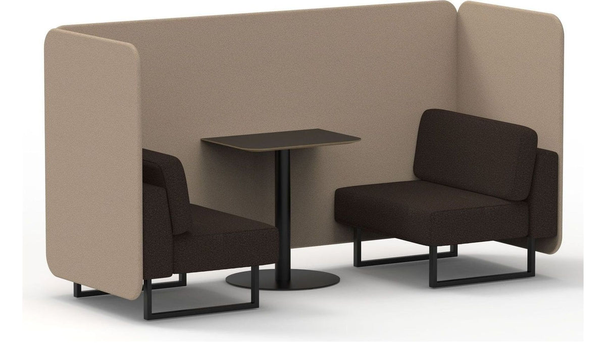 Brixworth bench booth, 2 seater, synergy affix, wed seats, black table