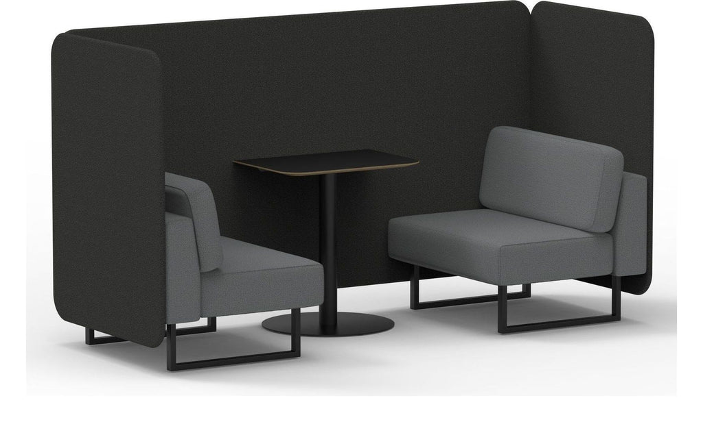 Brixworth bench booth, 2 seater, synergy mix, partner seats, black table