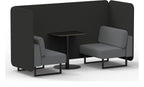 Brixworth bench booth, 2 seater, synergy mix, partner seats, black table