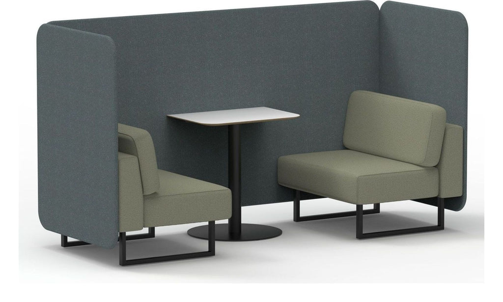 Brixworth bench booth, 2 seater, main line flax westminster, newbury seats, white table