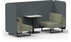 Brixworth bench booth, 2 seater, main line flax westminster, newbury seats, white table