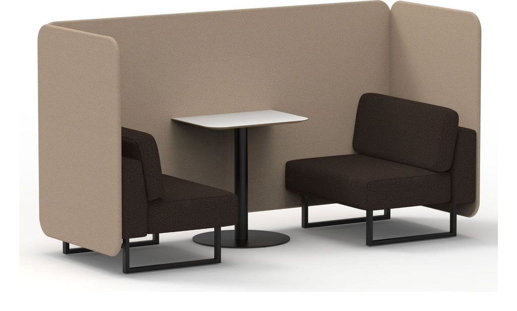 Brixworth bench booth, 2 seater, synergy affix, wed seats, white table
