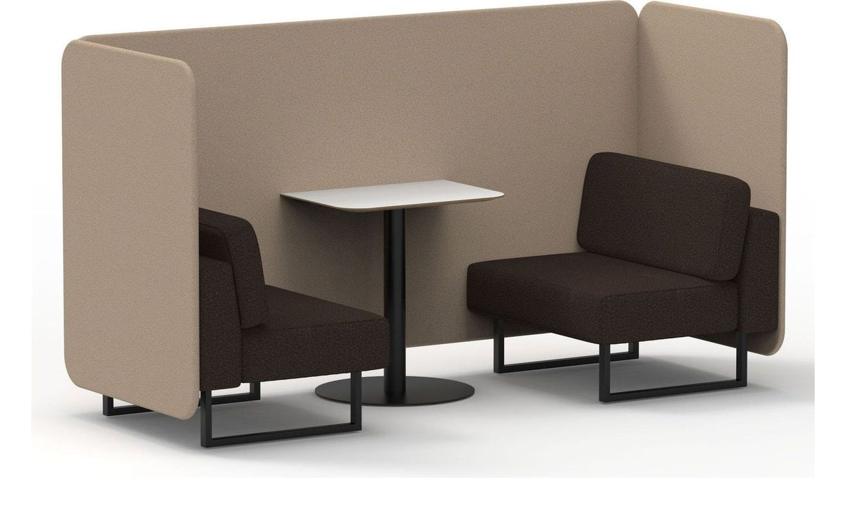 Brixworth bench booth, 2 seater, synergy affix, wed seats, white table
