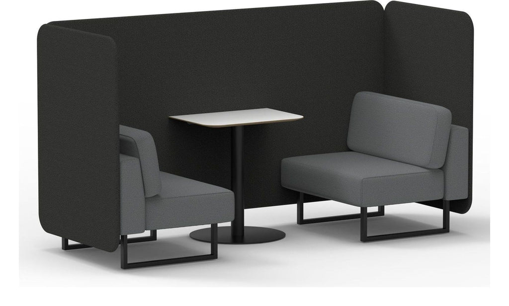 Brixworth bench booth, 2 seater, synergy mix, partner seats, white table